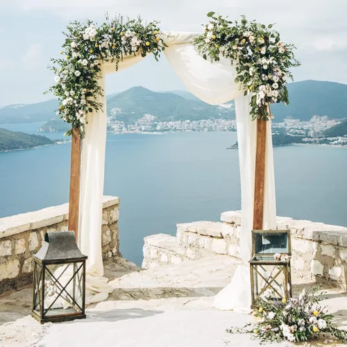3 paneles de tela para arco de boda, 30 x 32 pies, cortinas blancas para arco de boda para ceremonia, cortinas de tela de gasa para decoración de