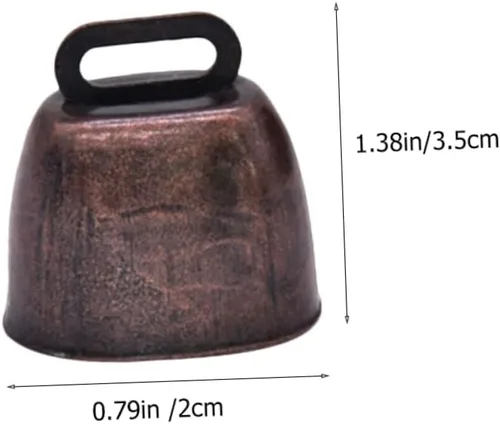 Vista 9 de Campanas de vaca vintage para mascotas, 4 unidades, campanas de vaca, campanas pequeñas, anillo de pastor pequeño, accesorios de campanas de hierro