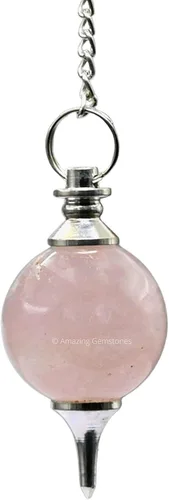 Vista 14 de Amazing Gemstone Péndulo de bola de cristal de amatista para adivinación, collar de péndulo de radiestesia con cadena y cuentas de cuarzo