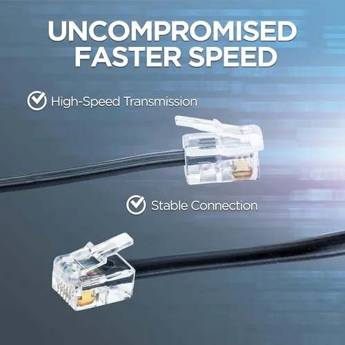 Vista 6 de Volcora Cable de datos RJ11 / RJ12 de 5 pies – Extensión de alta velocidad de 6 pines de alta velocidad para caja registradora, teléfono, módem