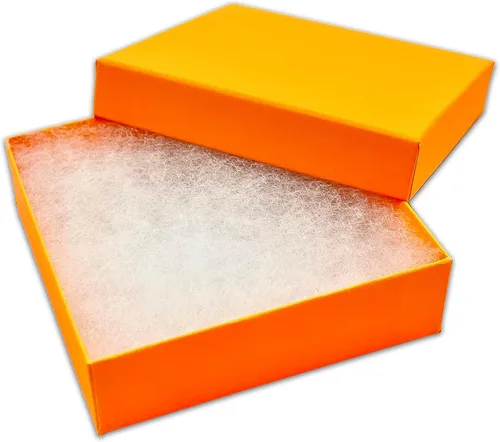 Vista 10 de TheDisplayGuys - Paquete de 25 cajas de regalo de papel kraft neón relleno de algodón #21 - Azul (2 5/8 x 1 5/8 x 1 pulgadas)