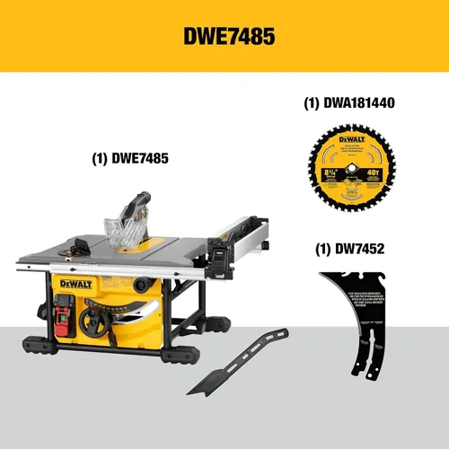 Vista 2 de DEWALT Sierra de mesa portátil compacta de 15 amperios, 8-1/4 pulgadas para lugar de trabajo (DWE7485)