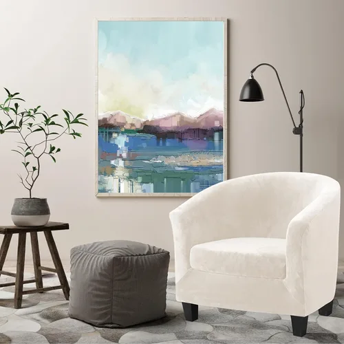 Vista 9 de MIFXIN 2 fundas de terciopelo para silla de bañera con funda de cojín, elásticas, suaves, extraíbles, para sillón, sofá, protector de muebles