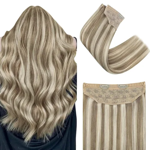 Vista 53 de Easyouth - Extensiones de cabello humano estilo halo con alambre