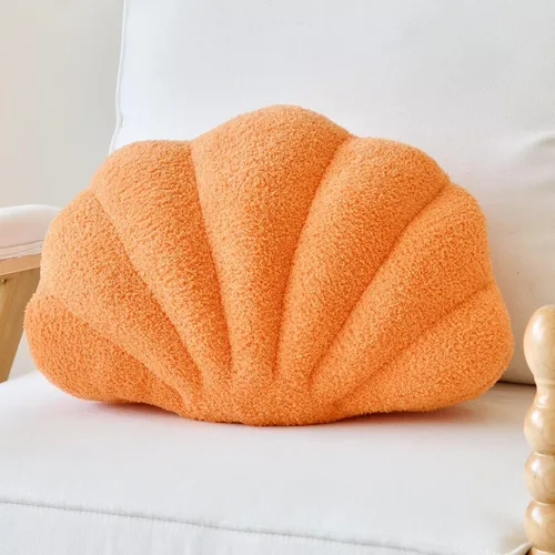 Vista 17 de Almohadas de Concha Beige, Almohadas de Forma de Concha, Almohada Decorativa de 13 Pulgadas de Felpa Suave para Decoración del Hogar, Almohada