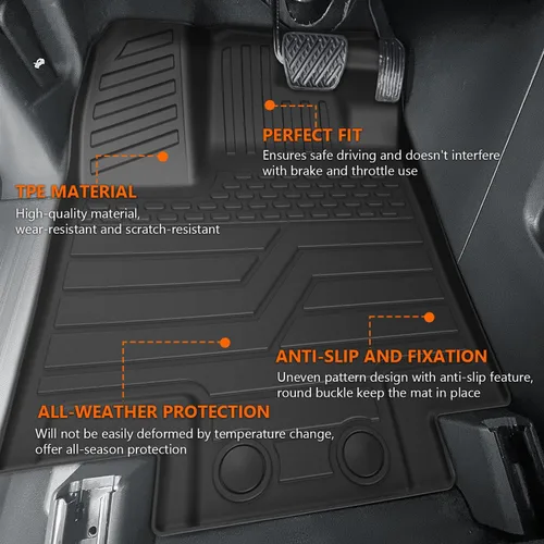 Vista 6 de powoq Tapete de carga compatible con Nissan Pathfinder 2022-2026 con alfombrilla de respaldo, forro de carga de elastómero termoplástico, repuesto