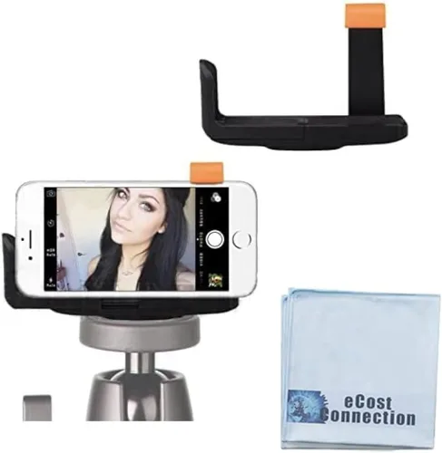 Soporte universal para trípode para smartphone con acolchado. Se adapta a casi todos los teléfonos + paño de microfibra eCostConnection