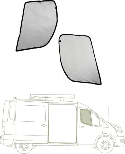 Vista 9 de VanEssential Rejilla completa de malla para puerta trasera, diseñada para furgonetas Ford Transit con techo medio SÓLO - Cierre con cremallera