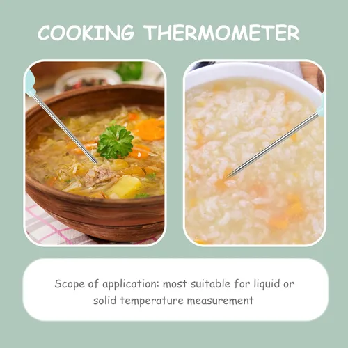 Vista 4 de OSALADI Digital Food Thermometer for Cooking and Frying LCD Display Kitchen Probe for Candy and Protein Green Electronic Cooking Thermometer