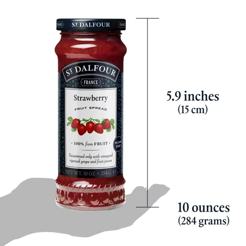 Vista 6 de St. Dalfour Untable de fruta de fresa – 10 oz – 100% de fruta, sin ingredientes artificiales, sin OMG, sin azúcar de caña, todo natural, fabricado