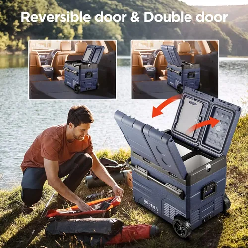 Vista 7 de BODEGA BODEGACOOLER - Refrigerador portátil de 12 V, refrigerador de coche de 48 cuartos (45 litros), refrigerador de coche RV, congelador portátil