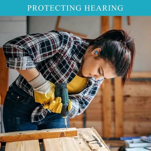 Vista 6 de 30 pares de tapones de espuma suave, tapones desechables con cancelación de ruido de 32 dB para bloquear el sonido, para dormir/conciertos/música