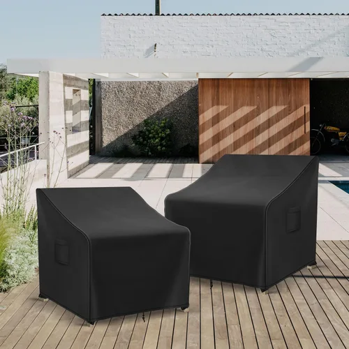 Vista 6 de Fundas impermeables para muebles de patio para sillas, fundas para sillas de césped al aire libre, paquete de 2, fundas para sillas de patio