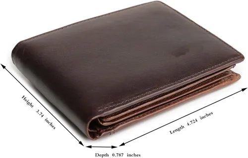 Vista 2 de TAUFE Men's Wallets, Men's Leather Wallet Short Retro Card Holder Multi-Card Position First Layer Leather Wallet Men's Genuine Leather Wallet