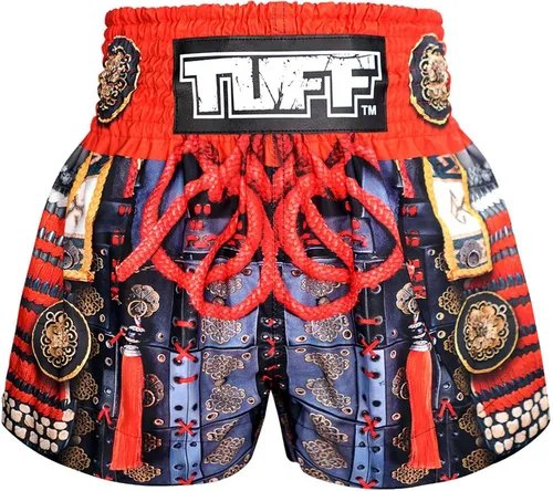 Vista 24 de Wild Thorns Muay Thai Shorts en Negro por TUFF Sport Tuf-ms651-blu