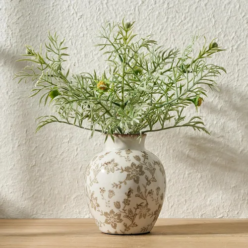 Vista 46 de SIDUCAL Florero decorativo de cerámica Florero rústico de 7.48 pulgadas para decoración del hogar, mesa, sala de estar, baño, escritorio de café