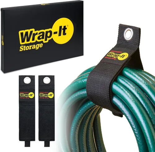 Vista 10 de Wrap-It, correas con gancho y bucle para almacenamiento, ideal para organizar cables de extensión, tubos, cuerda, luces; para el hogar, la cochera