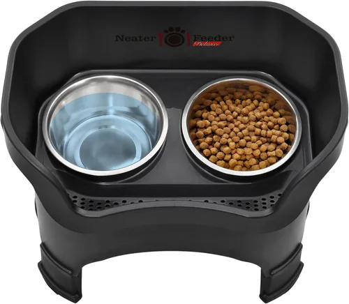 Vista 9 de Neater Feeder Deluxe - Soporte de tazón elevado para perro grande, antidesorden y antiderrames, de Estados Unidos, extensiones en las patas, juego
