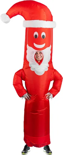 LookOurWay Disfraz inflable de hombre de tubo – Loco brazo ondulado divertido disfraz inflable de Halloween para adultos – Papá Noel
