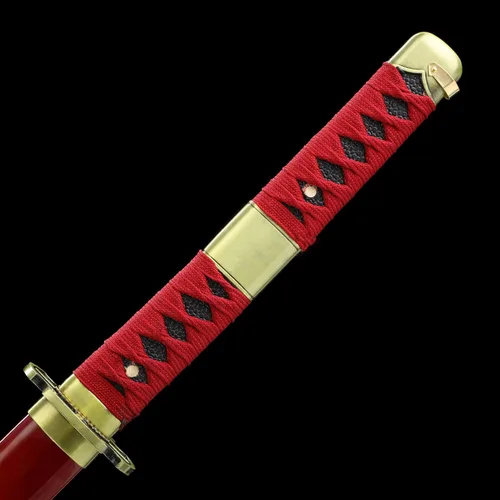 Vista 4 de JIHPEN sword, Katana Roronoa Zoro de una pieza. Acero de alto carbono 1045. Sharp.Anime Samurai Katana.41 pulgadas Múltiples estilos disponibles