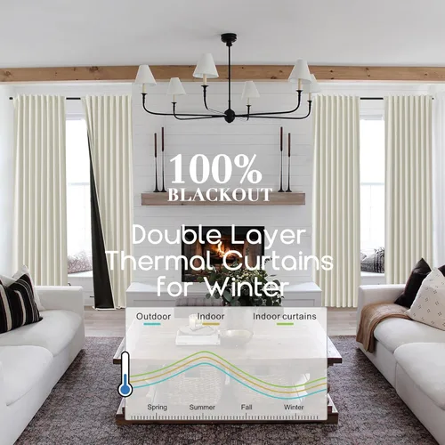 Vista 5 de SHINELAND Cortinas opacas de 102 pulgadas para sala de estar, cortinas opacas con pestaña trasera de 102 pulgadas de largo para dormitorio