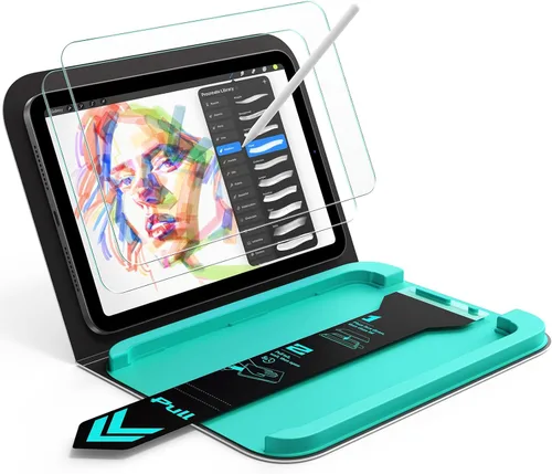 Vista 12 de ESR Paquete de 2 protectores de pantalla Armorite para iPad Mini A17 Pro, iPad Mini 7ª/6ª generación (2024/2021), película de vidrio templado