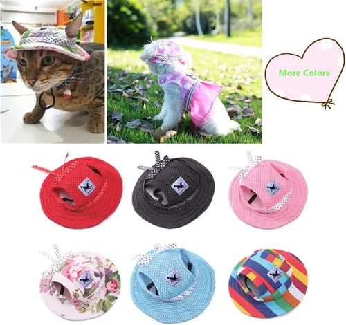 Vista 7 de Gorra pequeña de princesa para mascotas, para exteriores, para perro, gato, ocio, protección solar, visera de protección solar, para verano