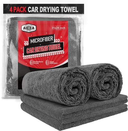 Vista 19 de AIDEA Toallas de microfibra para autos, paquete de 2, toalla de secado profesional grande para automóvil, sin arañazos y absorbente