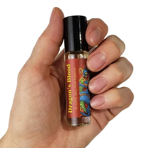 Vista 3 de Shadow Scents Aceite de perfume de sangre de dragón roll-on Aceite corporal unisex terroso con notas de almizcle, especias y resina