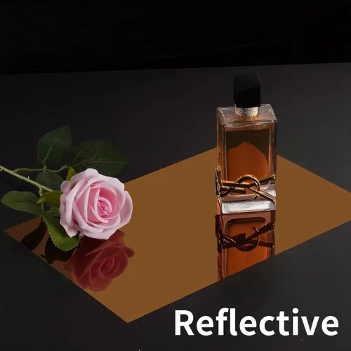 Vista 3 de FunStick Vinilo permanente marrón espejo para Cricut hojas de vinilo adhesivo rollo de 12 x 80 pulgadas, no de vidrio, calcomanías de espejo