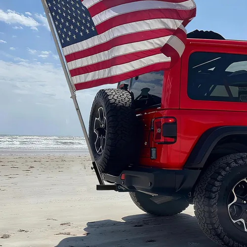 Vista 7 de Soporte de poste de bandera de enganche DenForste, montaje universal de mástil de bandera, soporte de mástil de bandera en ángulo, compatible