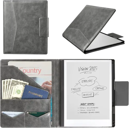 Vista 10 de CoBak Funda de cuero sintético de primera calidad para tableta Remarkable 2 de 10.3" (2020) - Diseño de carpeta, carcasa dura delgada con soporte