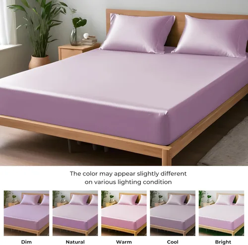 Vista 13 de Linenwalas - Sábana bajera de bambú, con bolsillo profundo, elástico y seguro, ropa de cama suave y refrescante perfecta para el cuidado de la piel