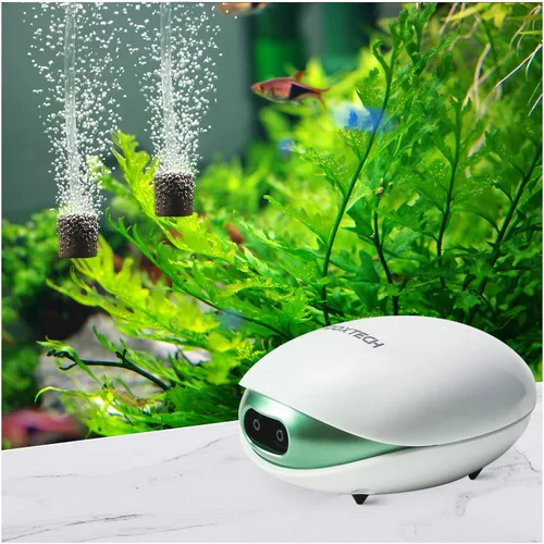 Vista 7 de boxtech Bomba de aire para acuario, bomba de aire de oxígeno para peces con válvula de aire ajustable, bomba de aire para tanque de peces con tubo