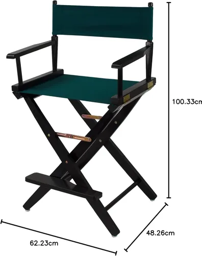 Vista 126 de American Trails - Silla de director extra ancha de 24 pulgadas, marco negro con lienzo verde cazador, altura de mostrador