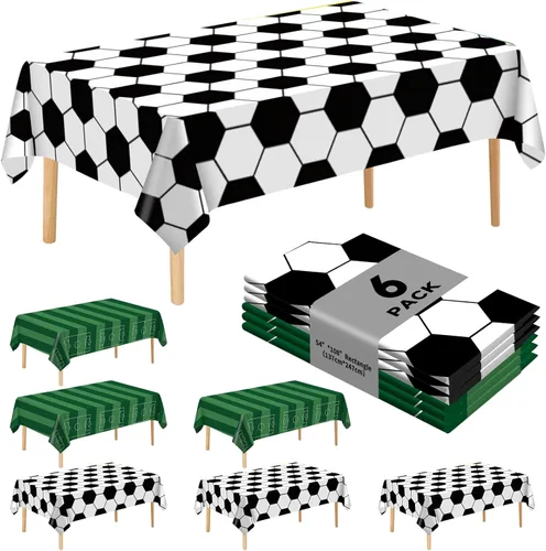 Vista 16 de Paquete de 6 manteles de plástico desechables de alta calidad de 54 x 108 pulgadas, manteles desechables para mesas de 6 a 8 pies, interiores
