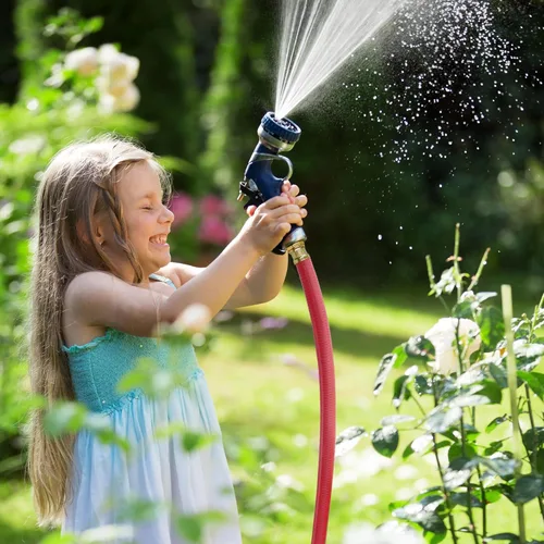 Vista 6 de Solution4Patio - Manguera corta de jardín roja de 3/4 pulgadas x 10 pies, tubo de agua resistente, duradero, flexible, ligero, accesorios