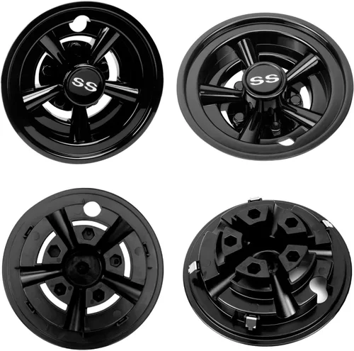 NOKINS Cubiertas de Rueda SS para Carrito de Golf Tapacubos, Tapacubos de Carrito de Golf de 8 Pulgadas Instalación a Presión (Juego de 4),