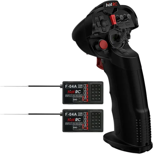 Vista 9 de HOTRC DS-4A 2.4G 4 Canales Transmisor de Radio RC de Mano Única con Receptor 4CH para Automóvil, Barco, Avión de Drones RC (Con 1 RX)