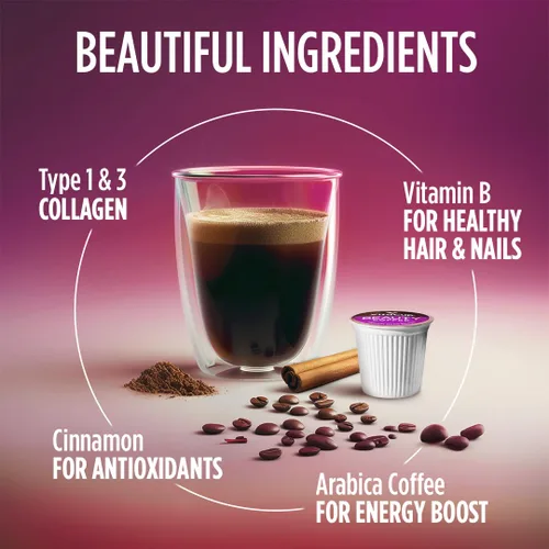Vista 4 de VitaCup Coffee Pod Beauty & Genius - Paquete de cápsulas reciclables de una sola porción con infusión de vitaminas compatibles con cafeteras K-Cup