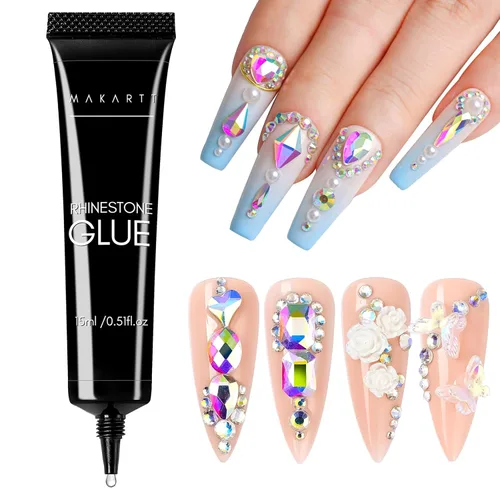 Vista 14 de Makartt Pegamento de diamantes de imitación para uñas: pegamento de uñas de gel súper fuerte para dijes de uñas, decoraciones de gemas, arte de uñas