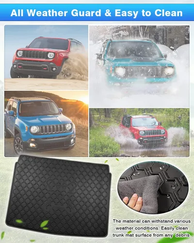 Vista 6 de Cartist Forro de Carga Compatible con Jeep Renegade 2015-2024 Alfombrilla de Maletero Forro Trasero de Automóvil Negro