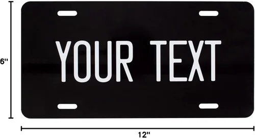 Vista 7 de Excelmark Vanity - Placa de matrícula personalizada para exhibiciones de automóviles, placa de aluminio personalizada (negro)