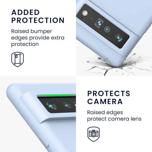 Vista 411 de kwmobile Funda Compatible con Google Pixel 6 Pro - Funda de teléfono de silicona TPU con acabado suave - Azul Arrecife