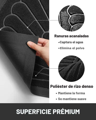 Vista 5 de tchdio Tapete para puerta de entrada al aire libre e interior, semicircular, de goma duradera, antideslizante, para entrada exterior, entrada