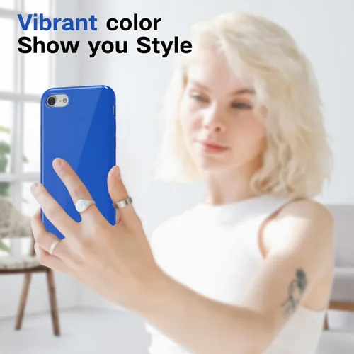 Vista 368 de Svanove para iPhone 7 Plus/ 8 Plus, funda de silicona, de goma suave brillante y gel de jey lindo, funda protectora de plástico simple y lisa