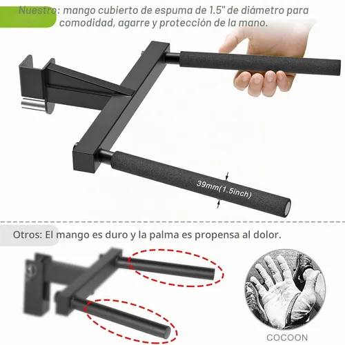 Vista 4 de Kipika Y-Shaped Dip Bar for Power Cage with 5/8" or 1" Hole - Dip Bar Attachments for Home Gym - Heavy Duty Power Rack Attachments - Squat Rack