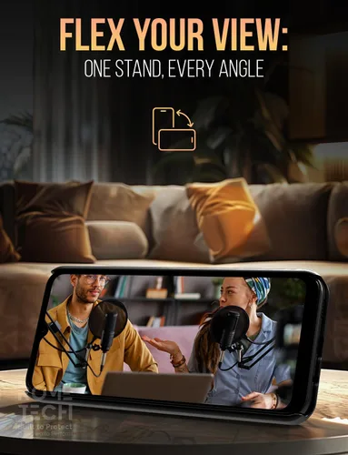 Vista 6 de Funda diseñada para Samsung Galaxy A14 5G con funda de clip para cinturón, funda de soporte para teléfono, color negro