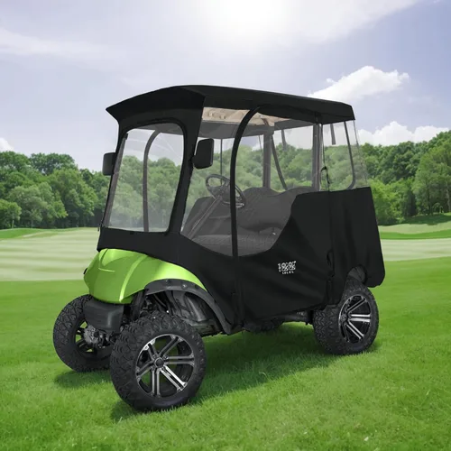 Vista 7 de 10L0L 2/4 Passenger Golf Cart Enclosure for Yamaha G14 G16 G22 G29 Drive 2,Waterproof 600D Rain Cover,with Side Mirror Opening,Transparent Tail