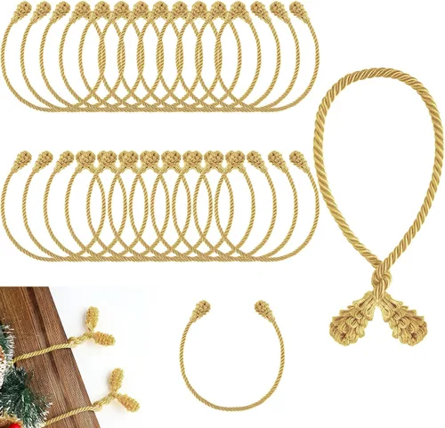 Vista 11 de Shappy - 12 piezas de ataduras decorativas de Navidad para barandillas, ataduras reutilizables y flexibles de torsión para guirnaldas, escaleras